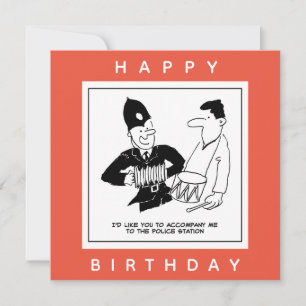 Policeman asks Man to accompany him Cartoon Card