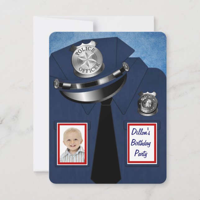 Policeman Birthday Party Invitation (Front)