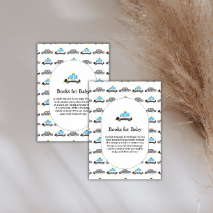Policeman Car Vehicle Boy Books For Baby Shower Enclosure Card