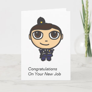 Policeman Cartoon Character Congratulations Card