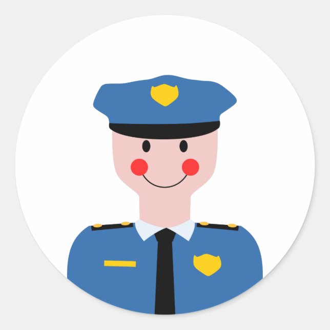 Policeman Classic Round Sticker (Front)