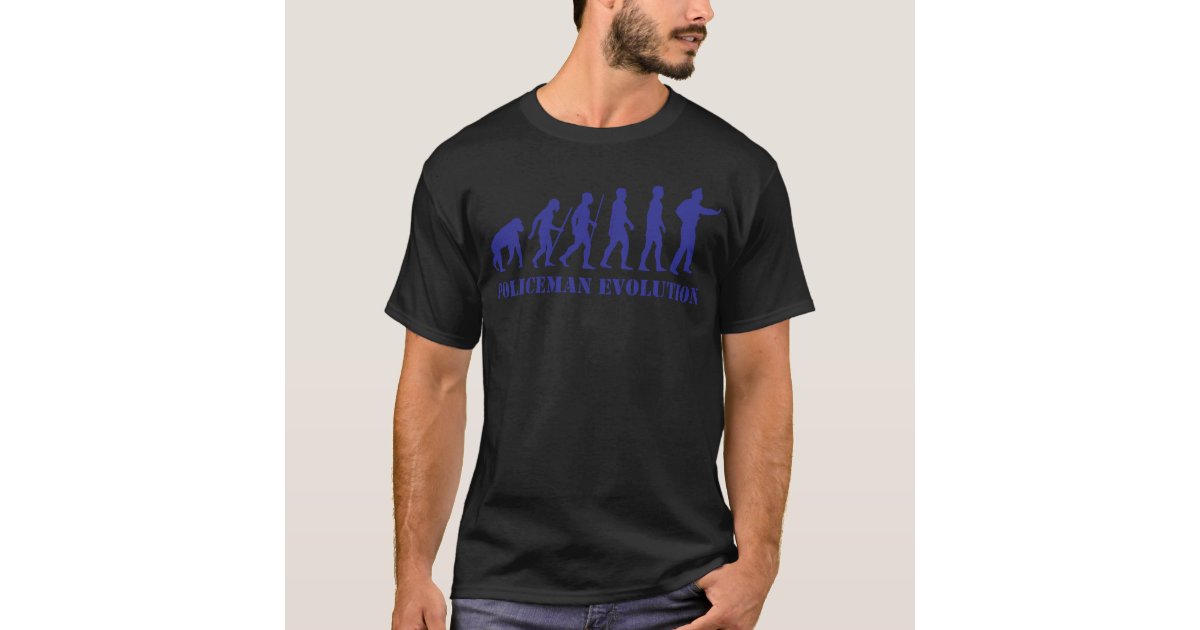 Policeman Evolution Funny Job Darwin Gift T Shirt Zazzle Com
