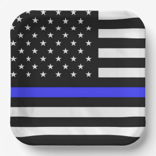 Policeman Flag Paper Plates