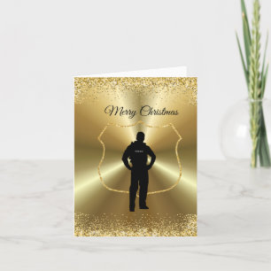 Policeman Golden Christmas Card
