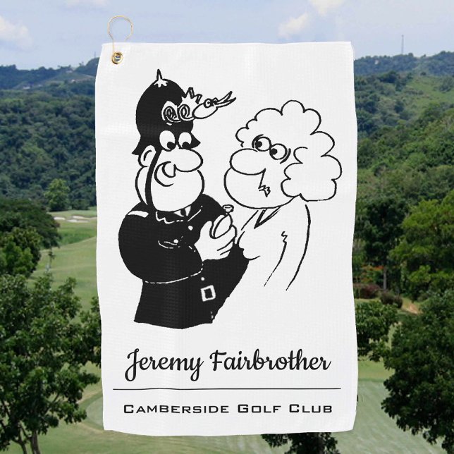 Policeman has a Cuckoo Clock Helmet Golf Towel (Creator Uploaded)
