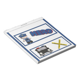 Policeman Hero Kids Candy Bar Wrapper Party Favor Notepad