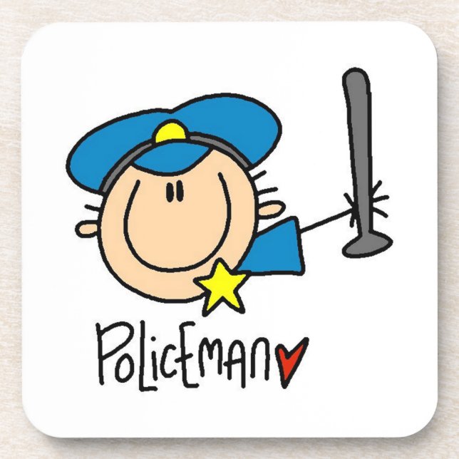 Policeman Occupation Beverage Coaster (Front)