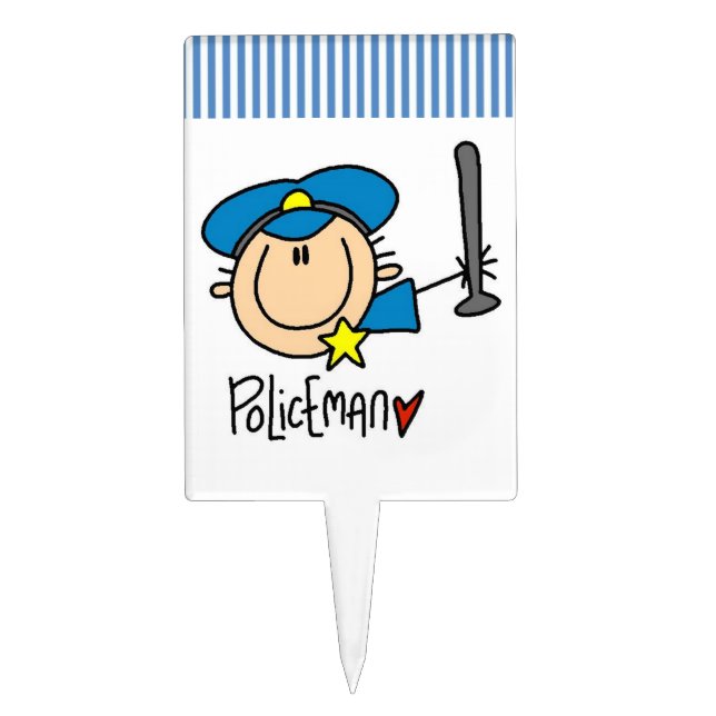 Policeman Occupation Cake Topper (Front)