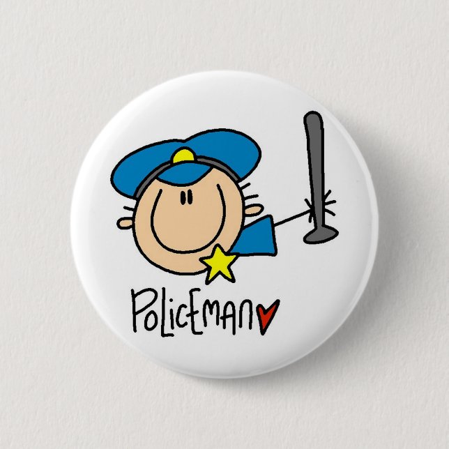 Policeman Occupation Pinback Button (Front)