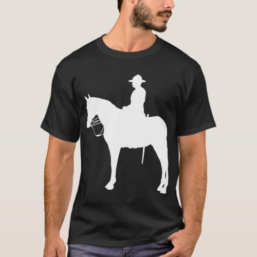 Policeman On A Horse Drawing T_Shirt