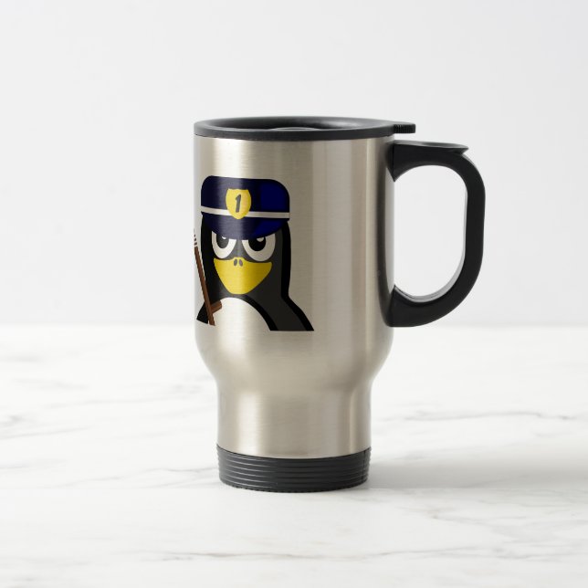 Policeman Penguin Travel Mug (Right)