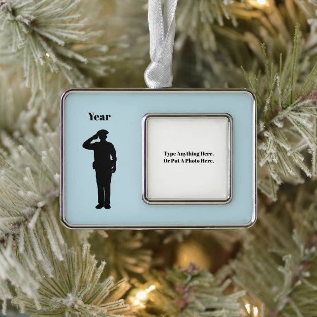 Policeman Photo Christmas Ornament (Tree)