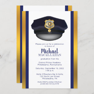 Policeman Police Cop Hat Graduation Party Invitation