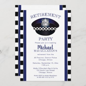 Policeman | Police | Cop Hat Retirement Party Invitation by hhbusiness at Zazzle