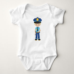 Policeman, Police Officer, Cop, Blond Hair Baby Bodysuit