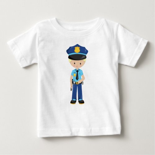 Policeman Police Officer Cop Blond Hair Baby T_Shirt