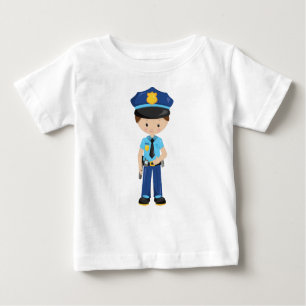 Policeman, Police Officer, Cop, Brown Hair Baby T-Shirt