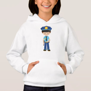 Policeman, Police Officer, Cop, Brown Hair Hoodie