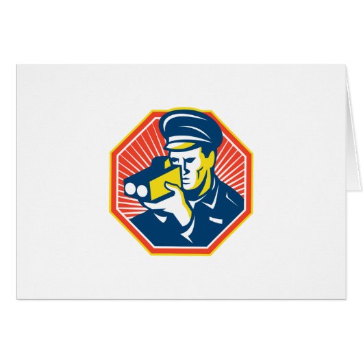 Policeman Police Officer Speed Camera Radar Cards (Front Horizontal)