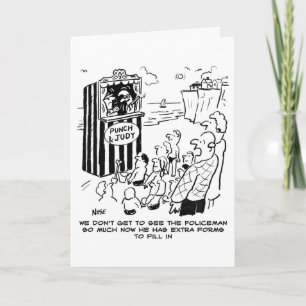 Policeman Punch & Judy - Happy Birthday Card