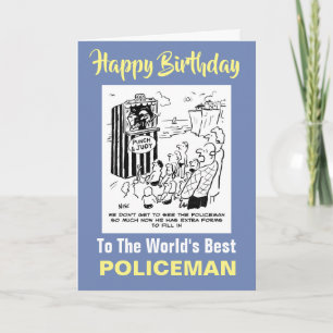Policeman Punch & Judy Joke - Happy Birthday Card