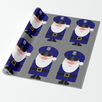 Policeman Santa Wrapping Paper by ThinBlueLineDesign at Zazzle