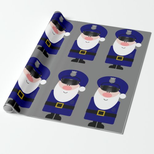 Policeman Santa Wrapping Paper
