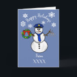 Policeman Snowman Christmas Card Dept. or Personal<br><div class="desc">This card can be from a person, a family, a Police Dept or Station. It just all depends how you want to customize it. The front in the "From XXX" area can be changed to a Police Dept. or Station House. If not, then type in a Family Name or The...</div>
