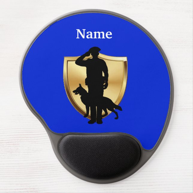 Policeman with K-9 Dog Computer Mouse Pad (Front)