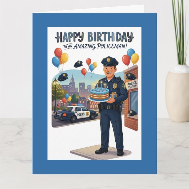 Policeman's Birthday Card (Front)