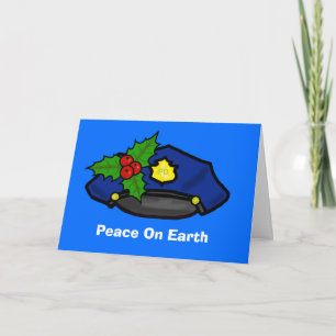 Policeman's Cap Christmas Card to Customize