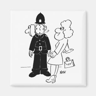 Policeman's Cuckoo Clock Helmet Magnet