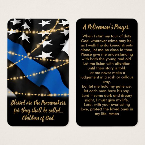 Policemans Prayer Card Police Graduation Gifts