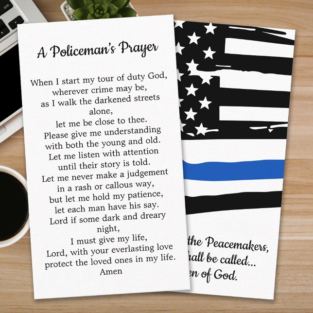 Policeman's Prayer Law Enforcement Officer Business Card (Creator Uploaded)