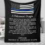Policeman's Prayer Modern Thin Blue Line Flag Fleece Blanket