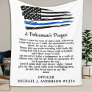 Policeman's Prayer Thin Blue Line American Flag Fleece Blanket