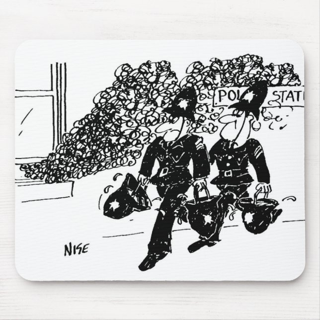 Policemen Attend Fire at Police Station Mouse Mat (Front)