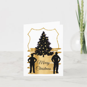 Policemen Badge Christmas Tree Greeting Card