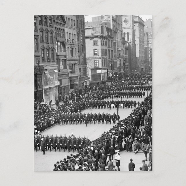 Policemen's Parade on 5th Ave, NYC: 1900 Postcard (Front)