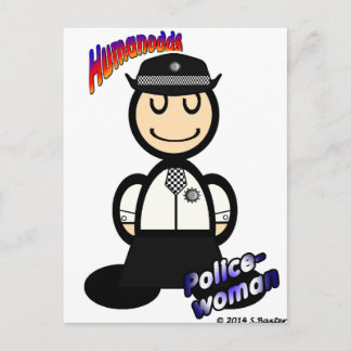 Policewoman (with logos) postcard