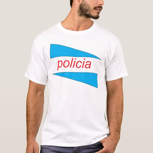 POLICIA with blue wedges shirt (Front)