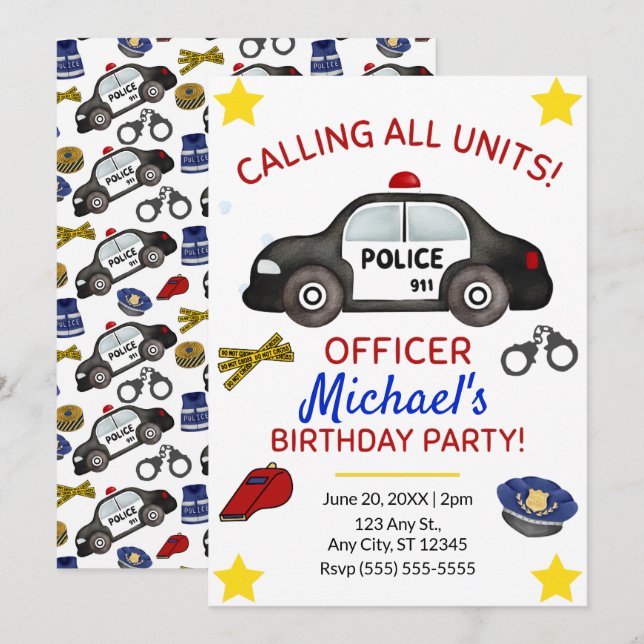 Policy Birthday Invitation (Front/Back)