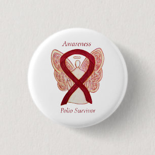 Polio Survivor Angel Awareness Ribbon Pins