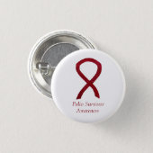 Polio Survivor Awareness Ribbon Custom Pins (Front & Back)