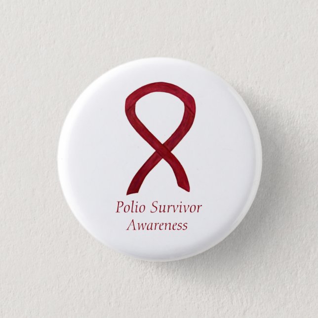 Polio Survivor Awareness Ribbon Custom Pins (Front)