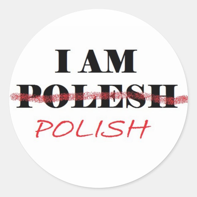 Polish 1 classic round sticker (Front)