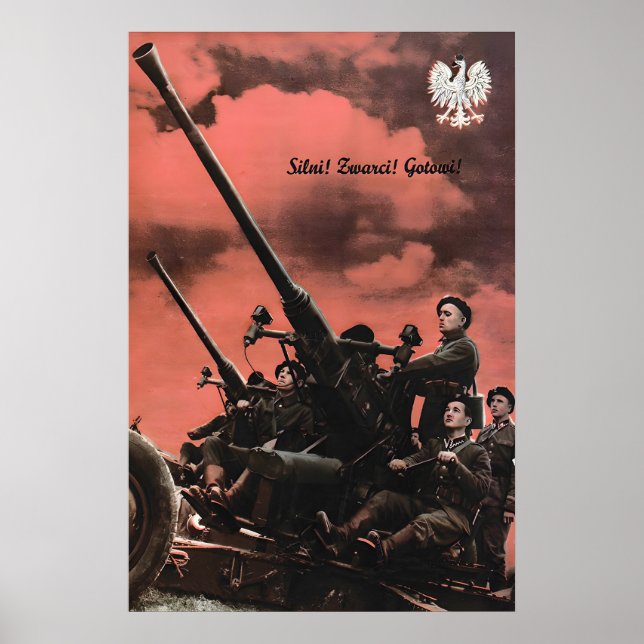 Polish Air Force WWII Propaganda Poster Strong (Front)