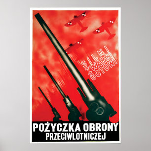 Polish Air Force WWII Propaganda Poster Vintage