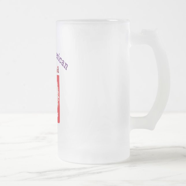 Polish American Babcia Frosted Glass Beer Mug (Right)