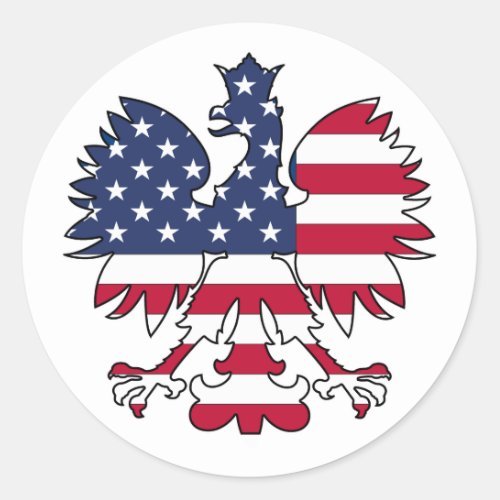Polish American Eagle Classic Round Sticker